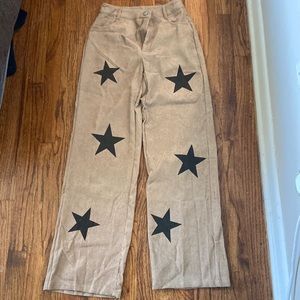 Never worn Shein Coolane Star Print High Waist Straight Leg Pants Size 4